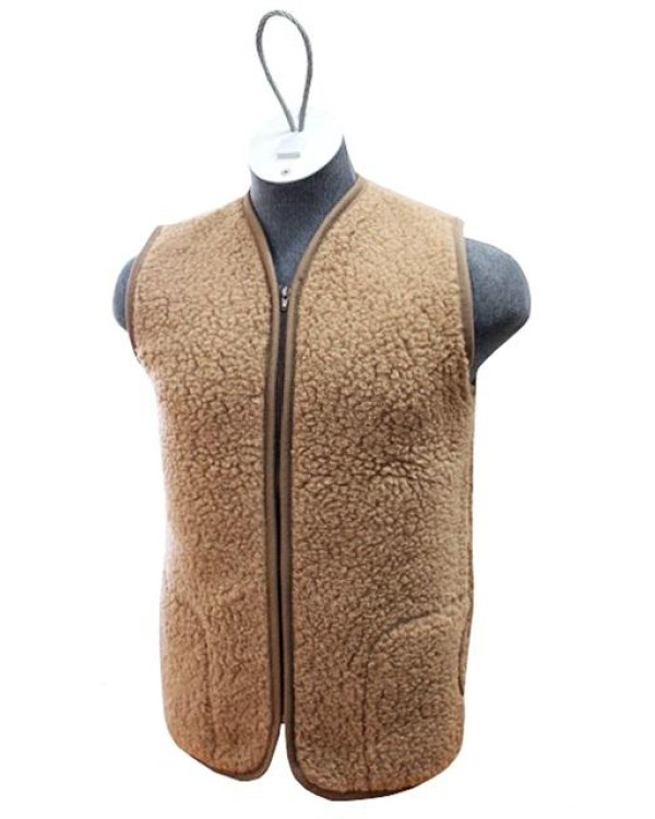 BROWN Merino Wool Vest Natural Body Warmer Vest Waistcoat ALL SIZES