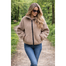 Natural Merino wool fleece jacket - for Women