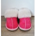 Natural Warm Cozy Leather ORGINAL Wool Sheepskin Fur Slippers Pink 