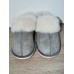 Natural Warm Cozy Leather ORGINAL Wool Sheepskin Fur Slippers Grey 1