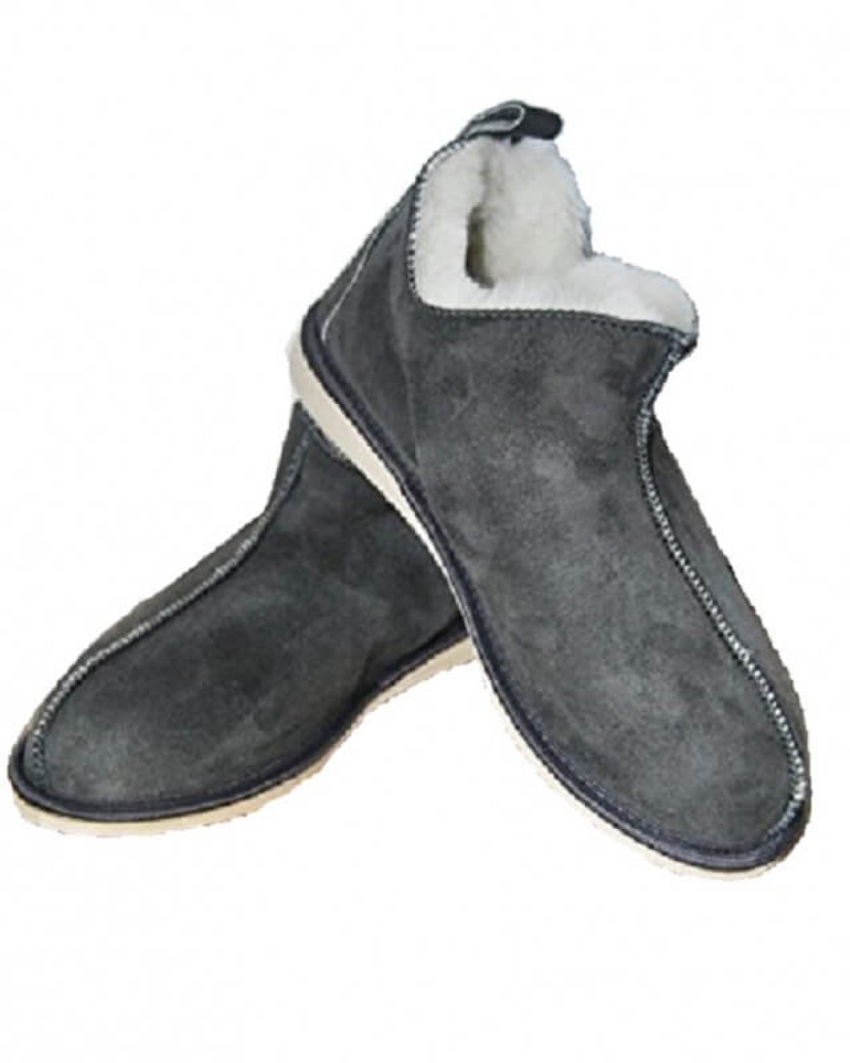 Grey Natural Warm Cozy Leather ORGINAL Wool Sheepskin Fur Slippers