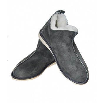Grey Natural Warm Cozy Leather ORGINAL Wool Sheepskin Fur Slippers