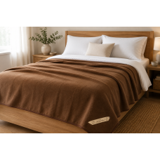 Natural Merino Wool Blanket Camel Wool Throw  Sofa Cover Bed Cover  Brown fleece