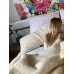 Natural & Warm Merino Wool Blanket Bed Wool Throw , Bed Cover Sofa Pad  Cream 