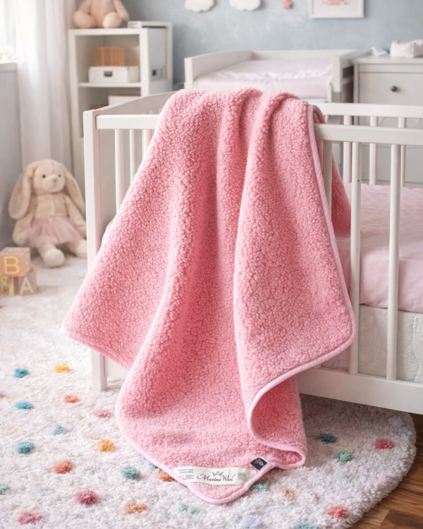 Warm & Natural  Merino Wool Baby Blanket Cot Bed Blanket Cot Pram