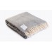 Merino Wool Blanket Tartan Rug Grey Wool Throw  Double Bed size 160/200cm 