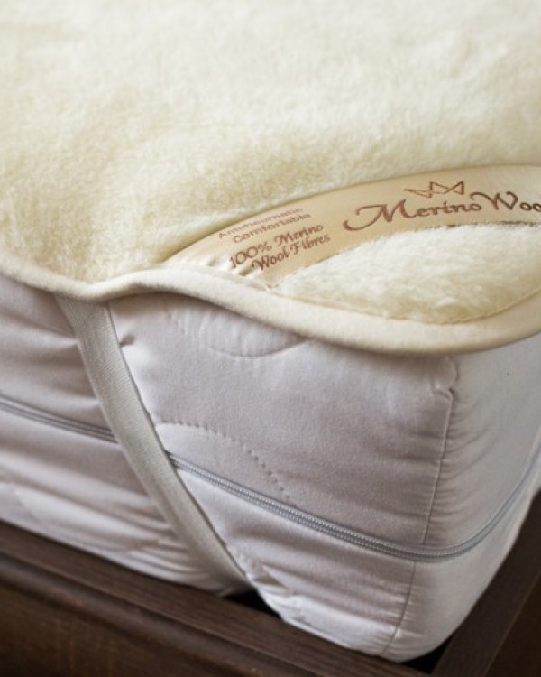 Luxury Merino Wool Cashmere Mattress Topper Underblanket Reversible Bed Pad