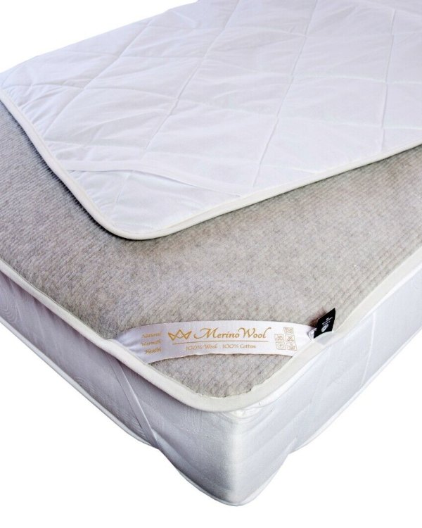 Natural Merino Wool Standard Wool Topper / Bed Sheet / Under blanket / Mattress Topper / Bed Pad / All Sizes : SINGLE , DOUBLE , KING 