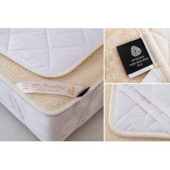 NATURAL AUSTRALIAN MERINO PURE WOOL UNDERBLANKET BED COVER Wool Mattress Topper Super King 180/200cm