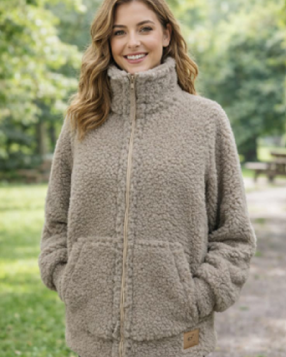 Natural Merino wool fleece jacket - for Women
