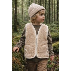 BEIGE Childrens Merino Wool Vest Natural BABY Junior Body Warmer Vest Waistcoat