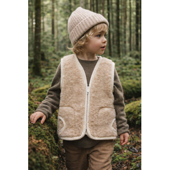 BEIGE Childrens Merino Wool Vest Natural BABY Junior Body Warmer Vest Waistcoat