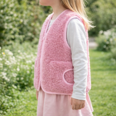 PINK Childrens Merino Wool Vest Natural BABY Junior Body Warmer Vest Waistcoat