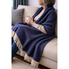 Natural Merino Wool Blanket / Wool Bed Throw Double Size  160 x 200 cm light grey