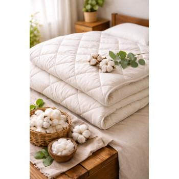  Pure 100% COTTON Duvet With Cotton Cover & Filling 4 tog