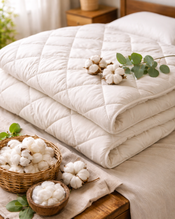  Pure 100% COTTON Duvet With Cotton Cover & Filling 4 tog