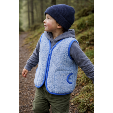BLUE Childrens Merino Wool Vest Natural BABY Junior Body Warmer Vest Waistcoat