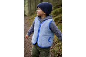 BLUE Childrens Merino Wool Vest Natural BABY Junior Body Warmer Vest Waistcoat