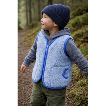 BLUE Childrens Merino Wool Vest Natural BABY Junior Body Warmer Vest Waistcoat